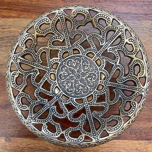 Vintage Lacquered S/P Forever Lovely & Beautiful Trinket Bowl- Made in India